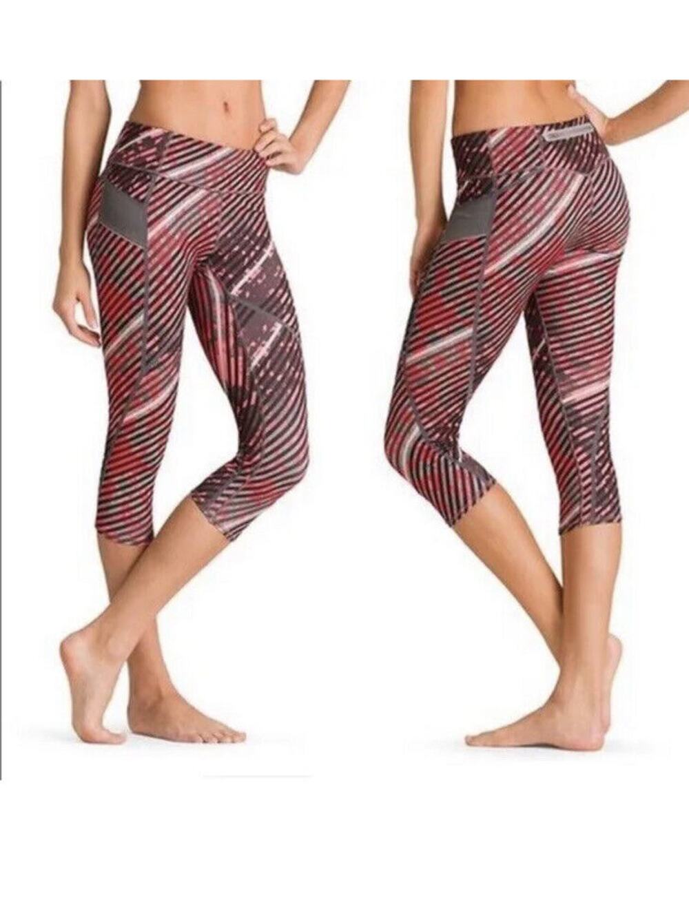 ATHLETA XS Radical pink black Stride Crop Capri Leggings